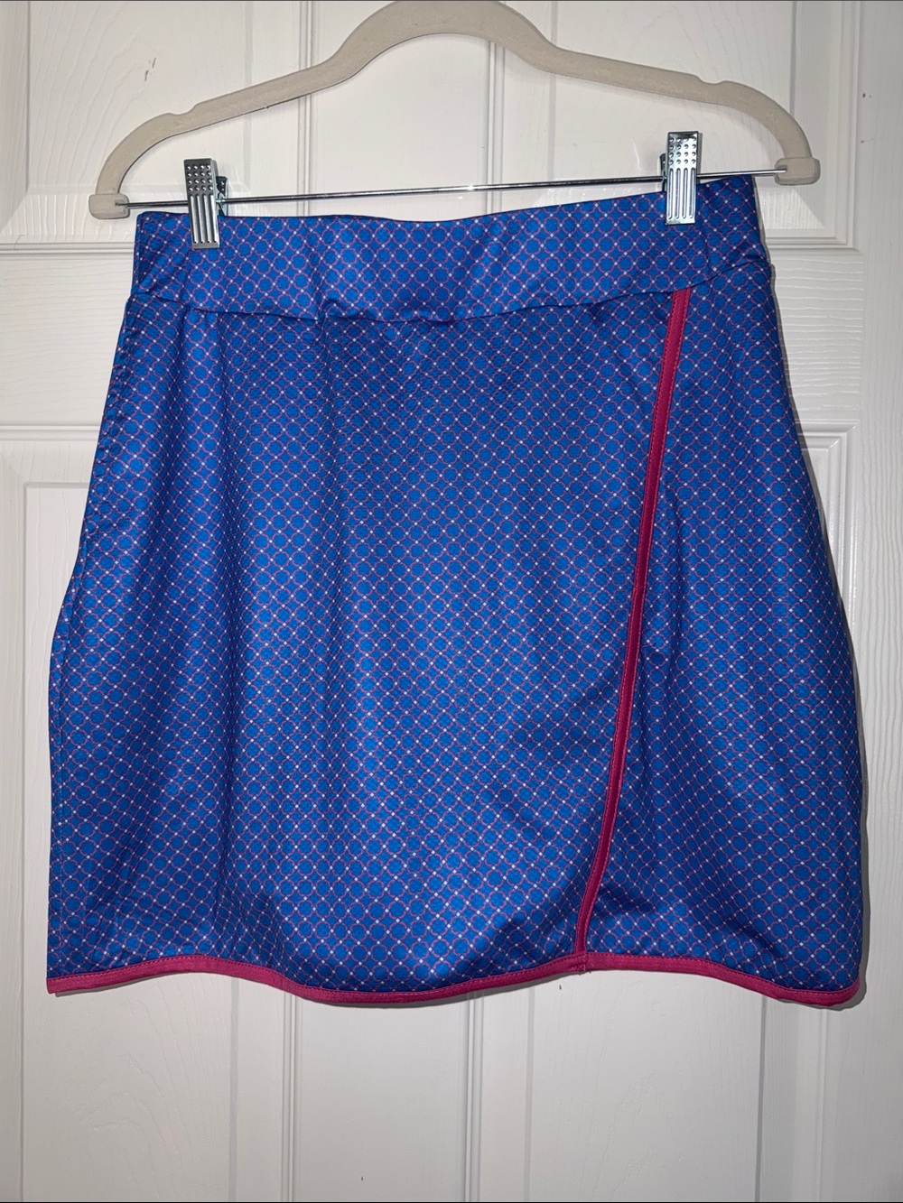 Court Haley Blue Pink Diamond Dot Tennis Golf Pickleball Skort w/ Pocket Small